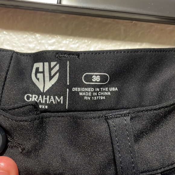 Black Graham Luxe 36 Golf Shorts - Picture 2 of 3